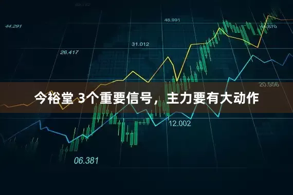 今裕堂 3个重要信号，主力要有大动作